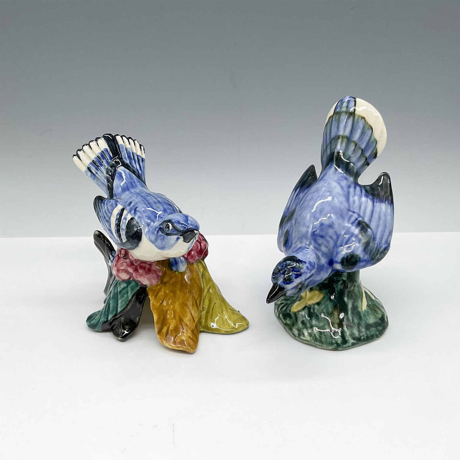 2pc Stangl Pottery Bird Figurines, Cerulean Warbler, Bluejay (1 of 3)