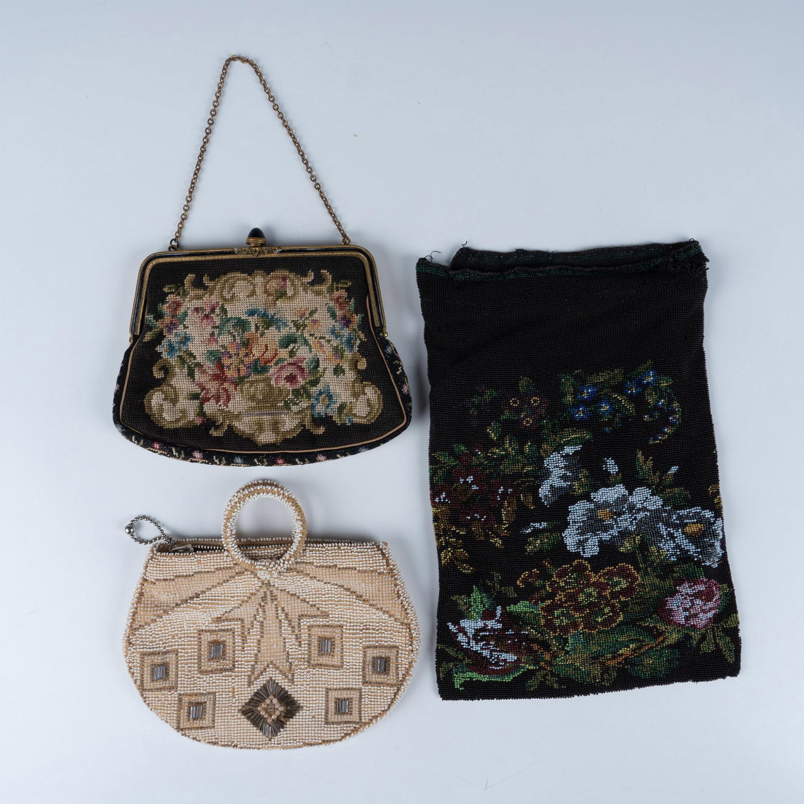 3pc Retro Beaded & Needlepoint Evening Clutch/Pouch (1 of 2)