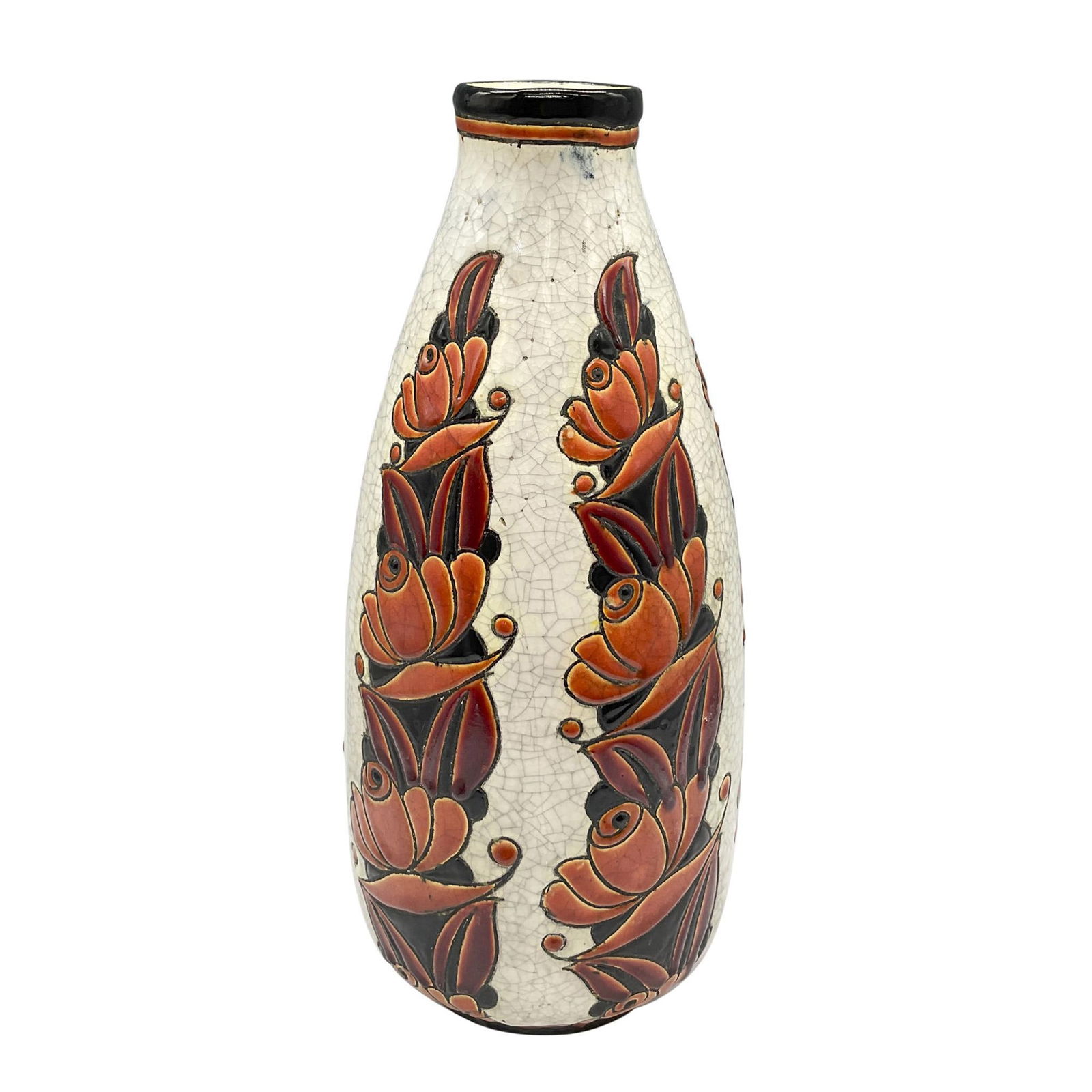Keramis Ceramic Art Deco Floral Vase, D. 1065 (1 of 4)
