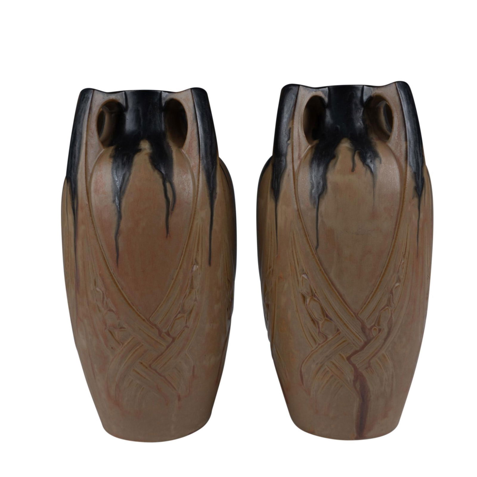 Pair of Denbac Art Nouveau Ceramic Vases (1 of 6)