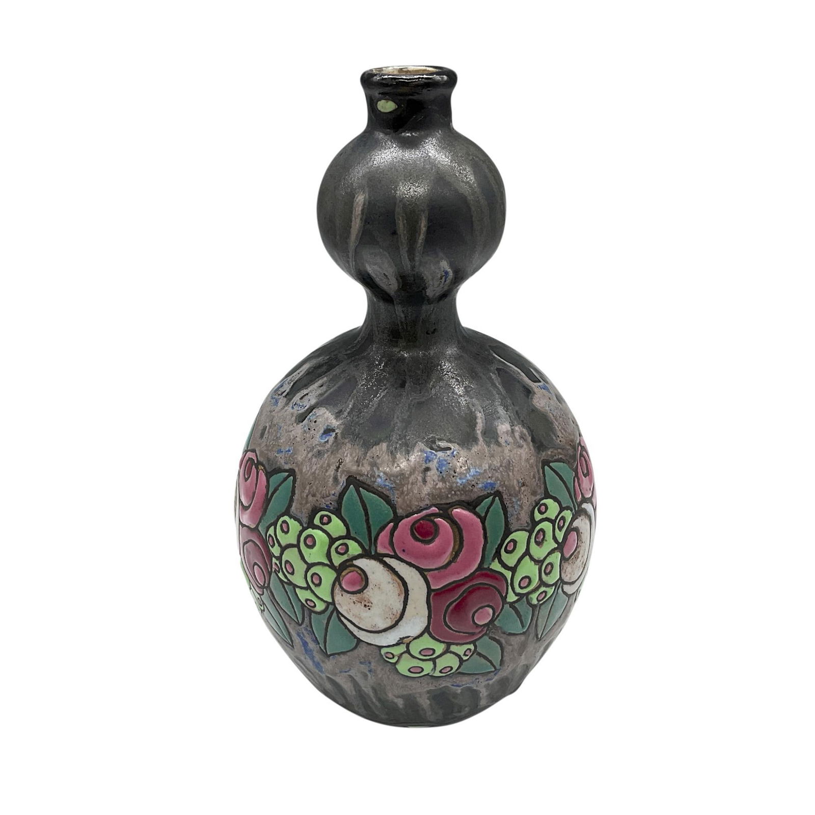 Boch Keramis by Charles Catteau Ceramic Rosette Vase, D.700 (1 of 4)
