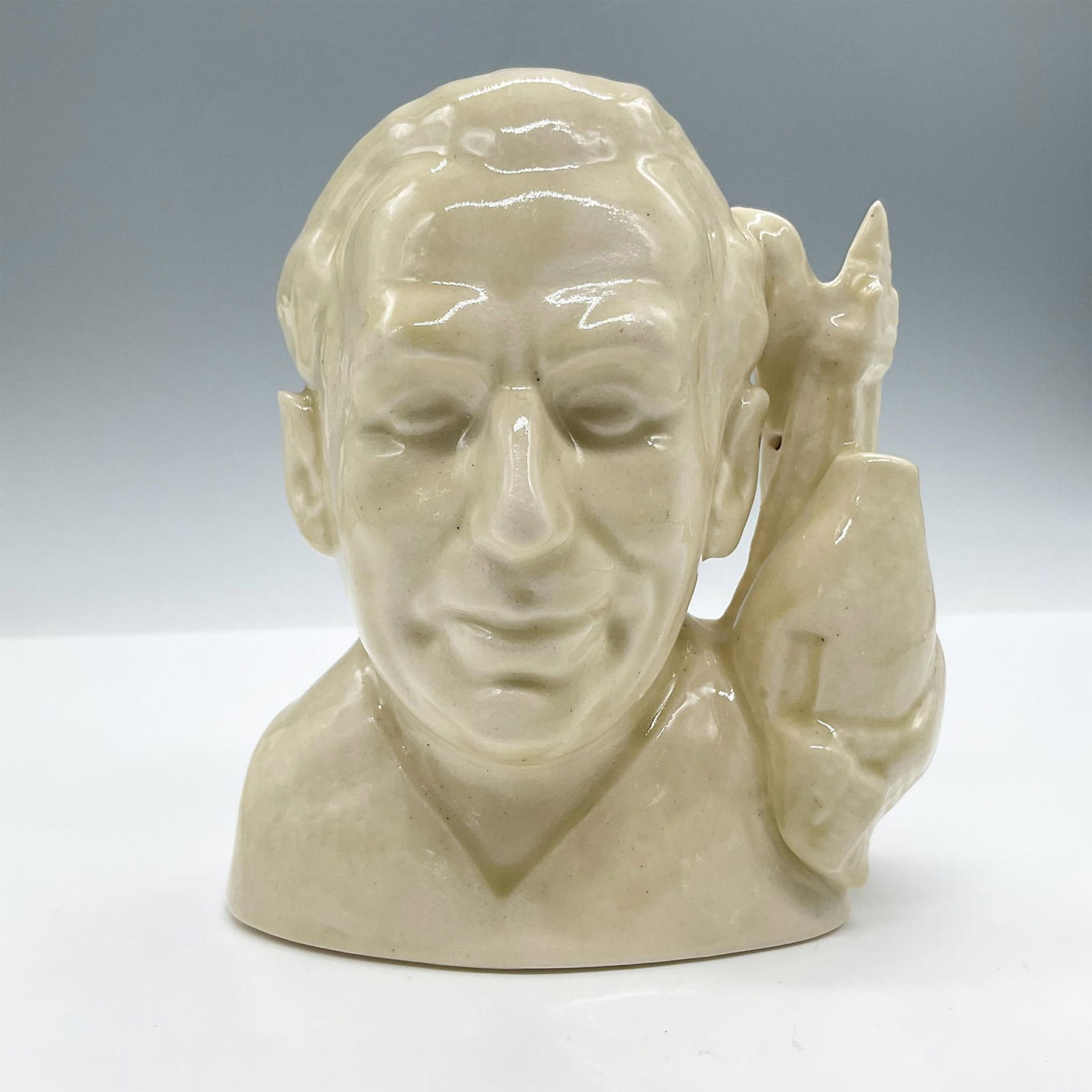 Sir Stanley Matthews D7161 - Small - Royal Doulton Character Jug: Undecorated. Royal Doulton backstamp. Artist: David B. Biggs Issued: 2000 Dimensions: 4"H Manufacturer: Royal Doulton Country of Origin: England