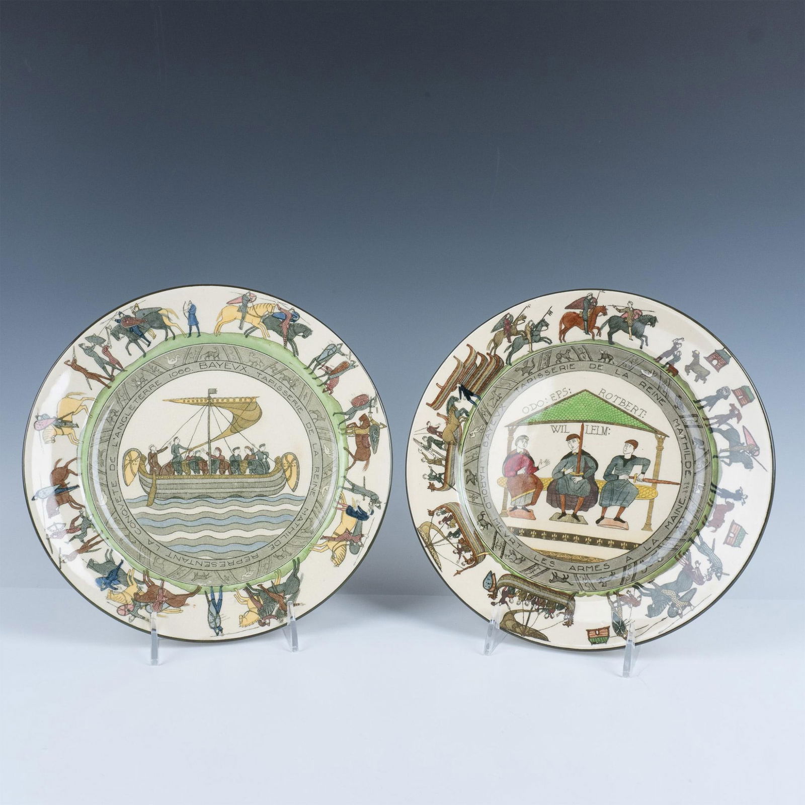 2pc Royal Doulton Seriesware Plates, Bayeux Tapestry D2873 (1 of 5)