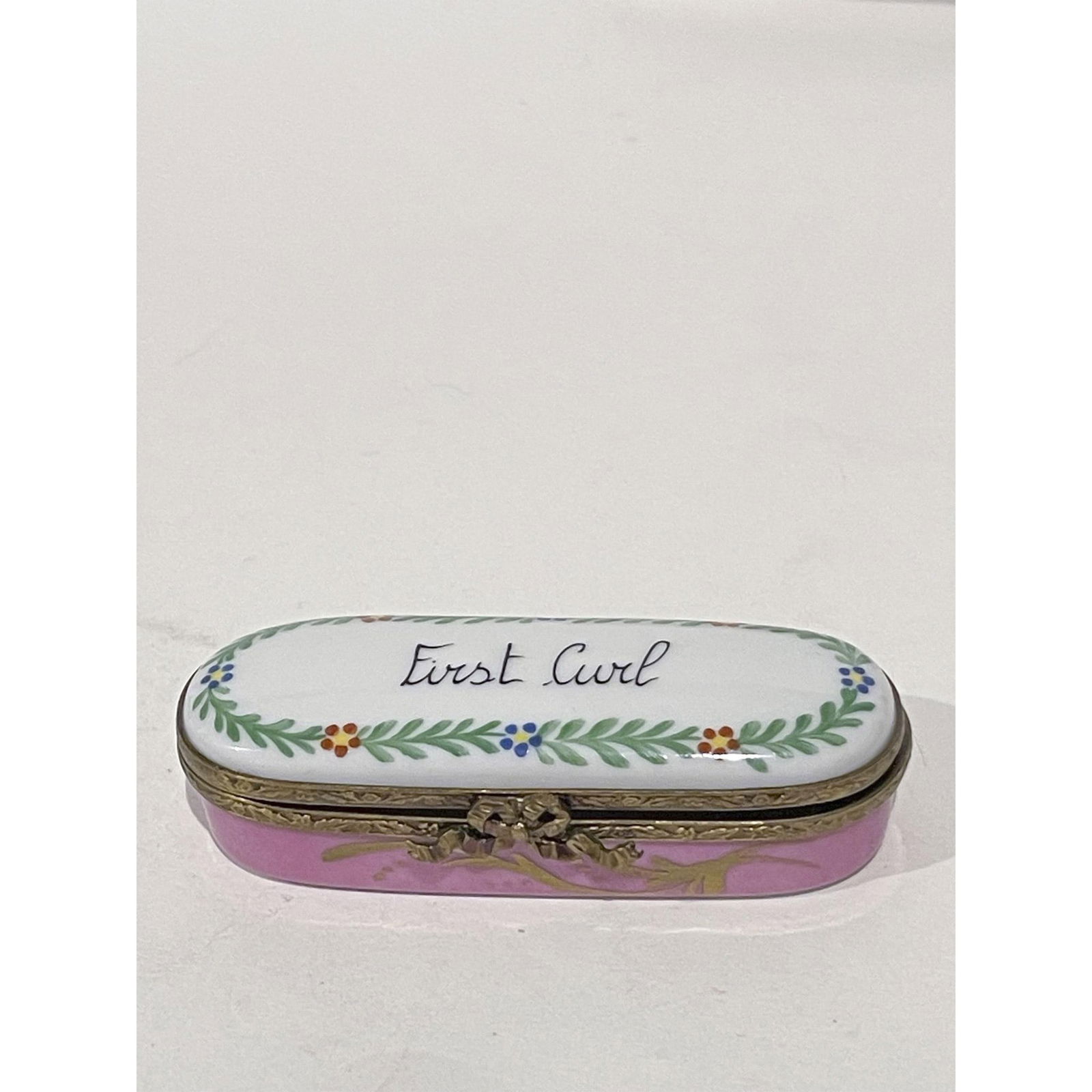 Limoges France First Curl Oblong Floral Keepsake Box (1 of 4)
