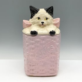 McCoy Pottery Collectible Cookie Jar, Kitten on Basketweave