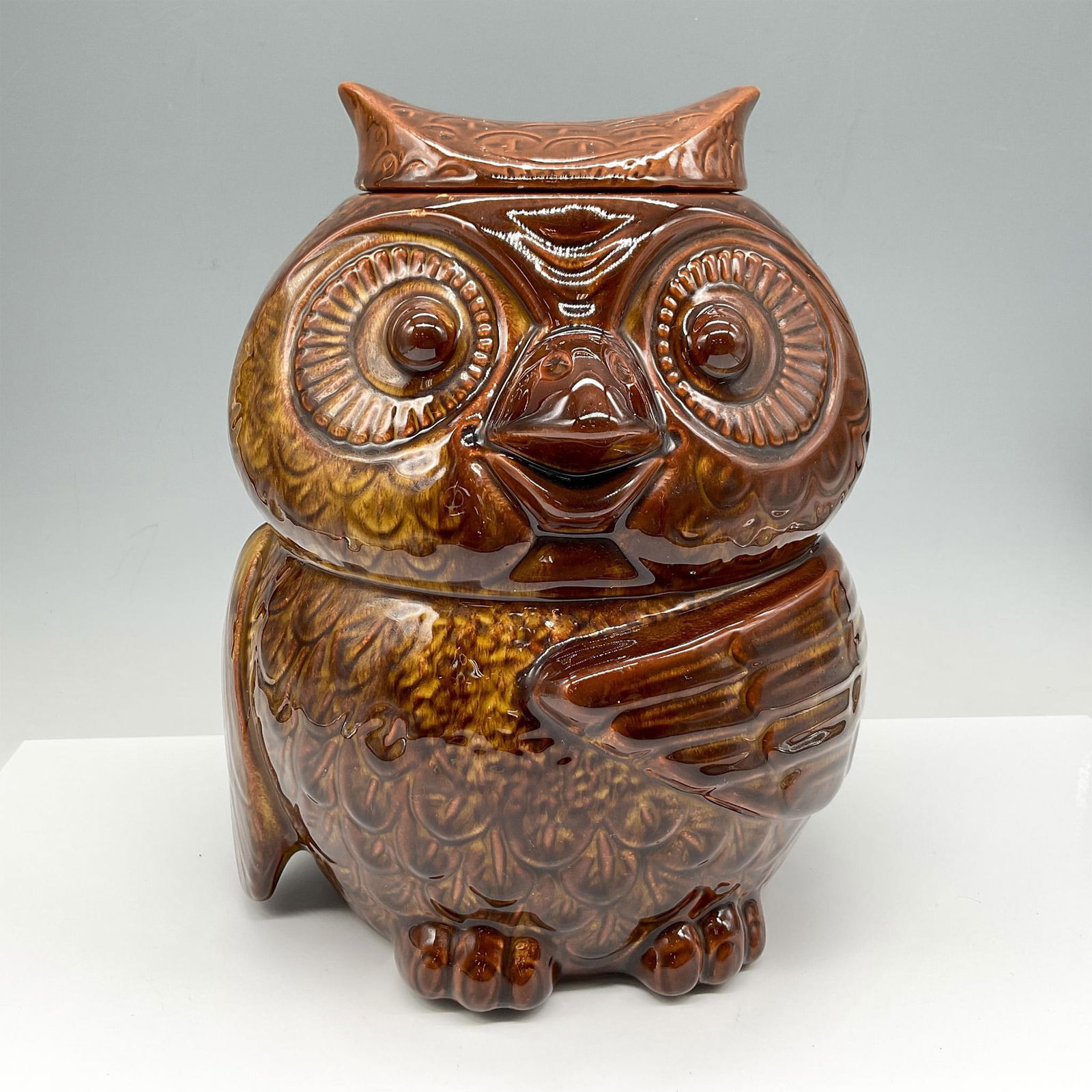 Vintage McCoy USA Pottery, Brown Owl Cookier Jar (1 of 4)
