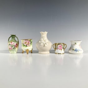 5pc Dorothy Okumoto, Noritake, and Floral Art Mini Vases