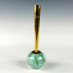 Unusual Delft Mid-Century Modern Lustre Glaze Bud Vase