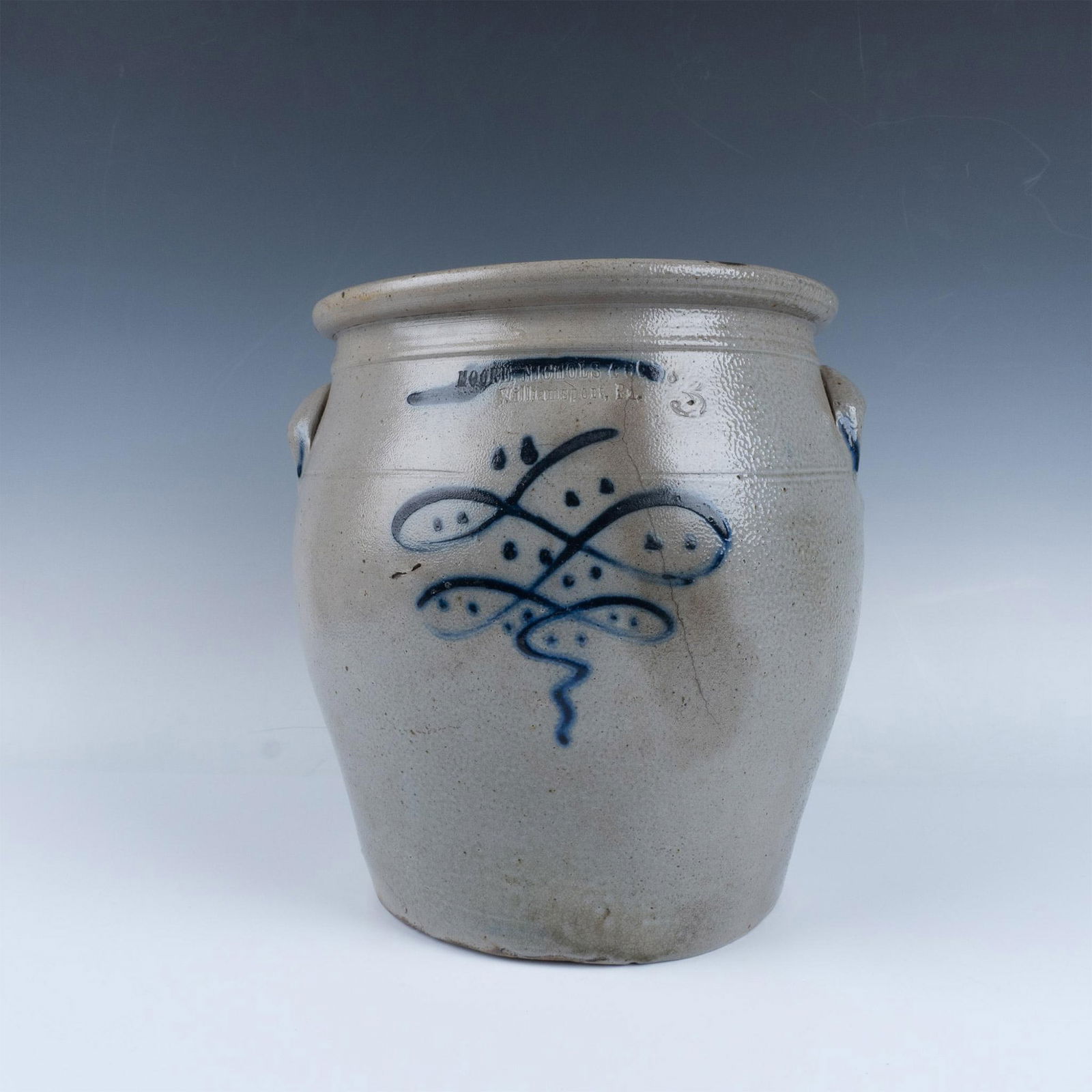 Moore Nichols & Co. Cobalt Flower 3 Gallon Crock (1 of 5)