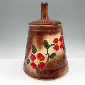 Vintage Pottery Cookie Jar, Butter Churn