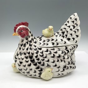 Fitz & Floyd Porcelain French Country Hen Cookie Canister