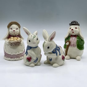 4pc Lenox and Otagiri Bunny Salt and Pepper Shakers