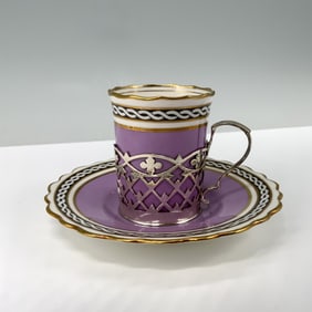 Aynsley Sterling Silver Demitasse and Saucer