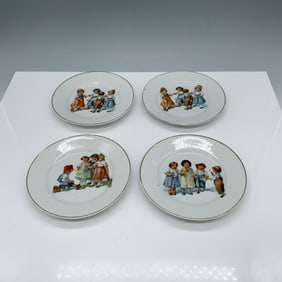 4pc Antique German Children's Dessert Plates