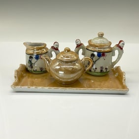 4pc Vintage Luster Ware China Child's Tea Set