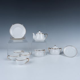 15pc Okwan China Gold Trim Miniature Tea Party Serveware
