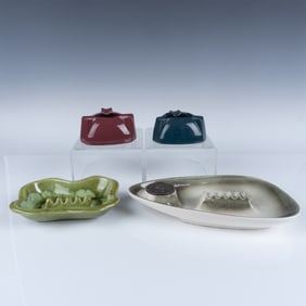 4pc Retro Ashtrays, Maurice of California & Hyde Park