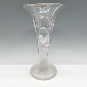 Vintage Glass Trumpet Vase