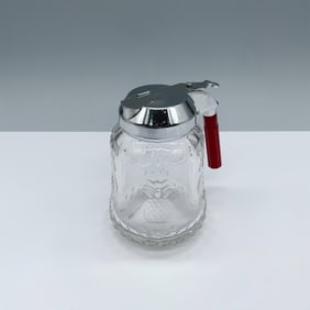 Heisey Plantation Glass Syrup Pitcher