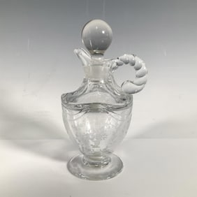 Vintage Fostoria Glass Cruet with Stopper, Mayflower
