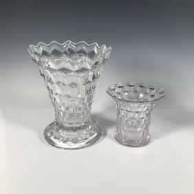 2pc Fostoria American Glass Vases