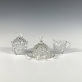 3pc U.S. Glass Co. Pennsylvania EAPG Serveware