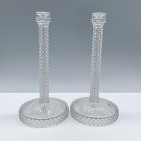 Pair of Vintage Glass Taper Candleholders