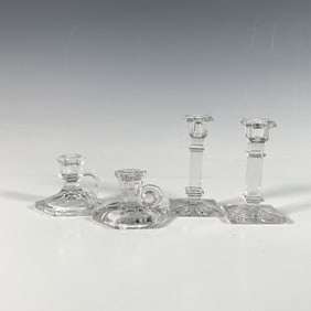 4pc Miniature Glass Candlesticks