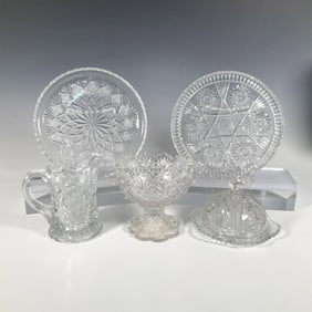 6pc Cut Glass Tableware Assortment