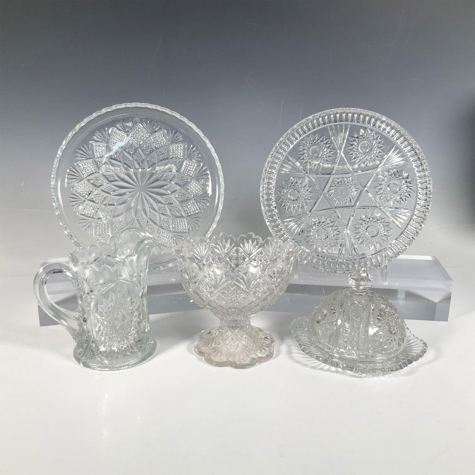 6pc Cut Glass Tableware Assortment (1 of 3)