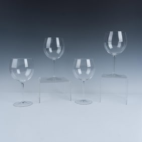 Crystal Wine Goblets, Set of 4