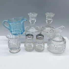 7pc Fostoria Coin Glass Tableware Pieces