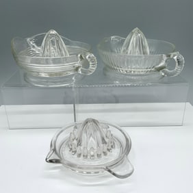 3pc Retro Clear Glass Juice Reamers