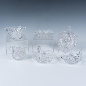 6pc American Brilliant Cut Crystal Serving Dishes