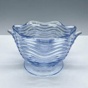 Duncan & Miller Glass Divided Dip Bowl, Caribbean Blue