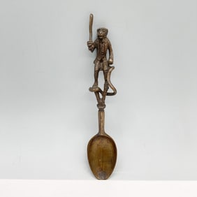 Vintage Bronze Monkey Spoon