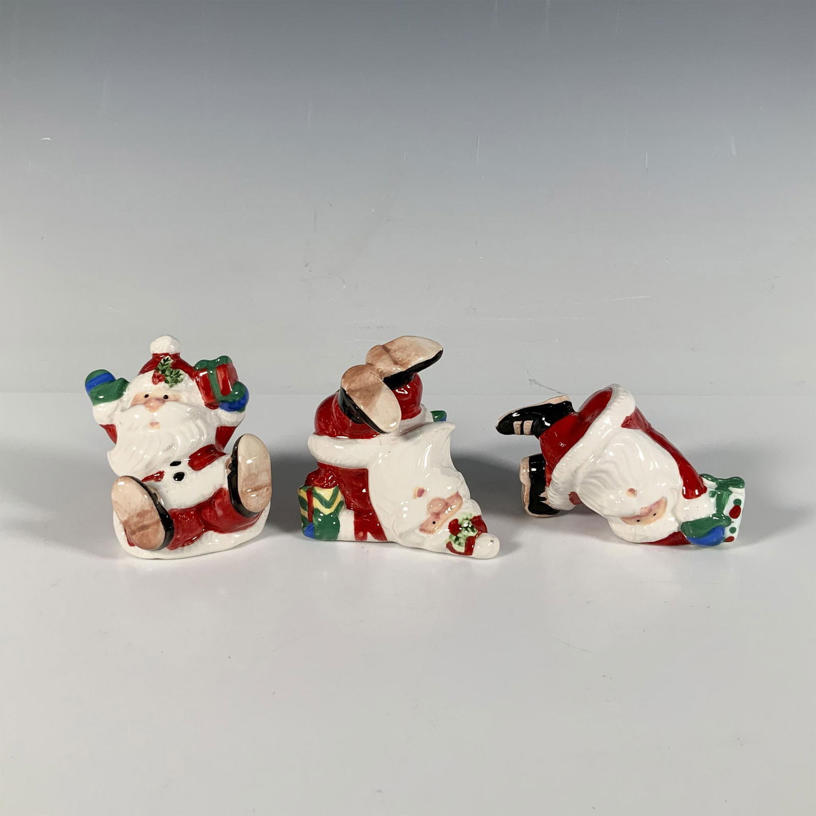 3pc Fitz & Floyd Figurines, Merry & Bright Santa Tumblers (1 of 5)