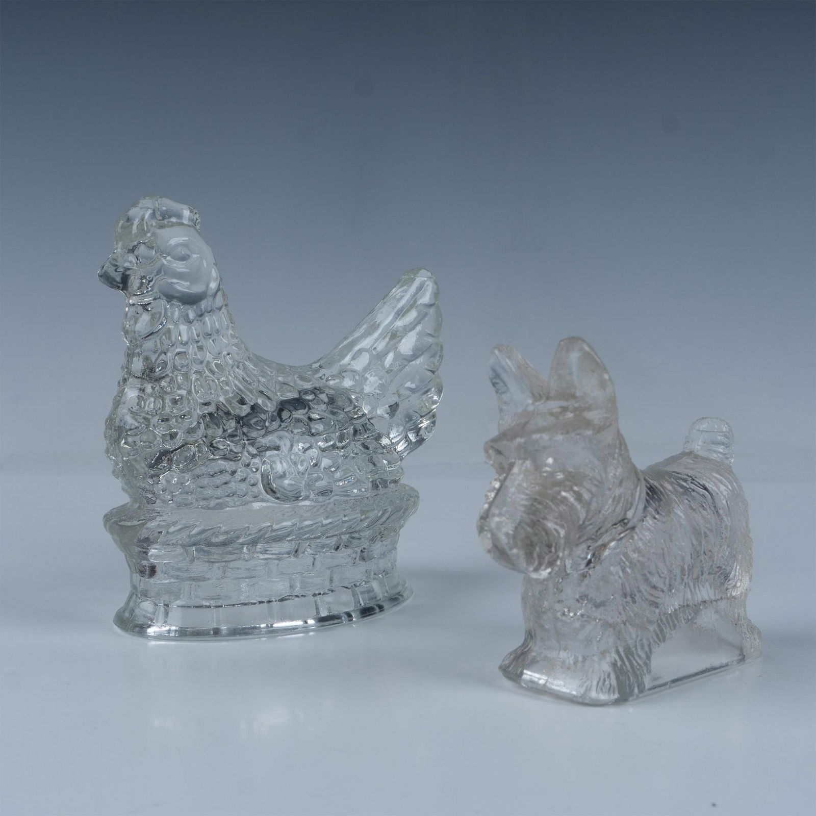 2pc Retro Irish Scotty Dog & Chicken Glass Decoration (1 of 4)