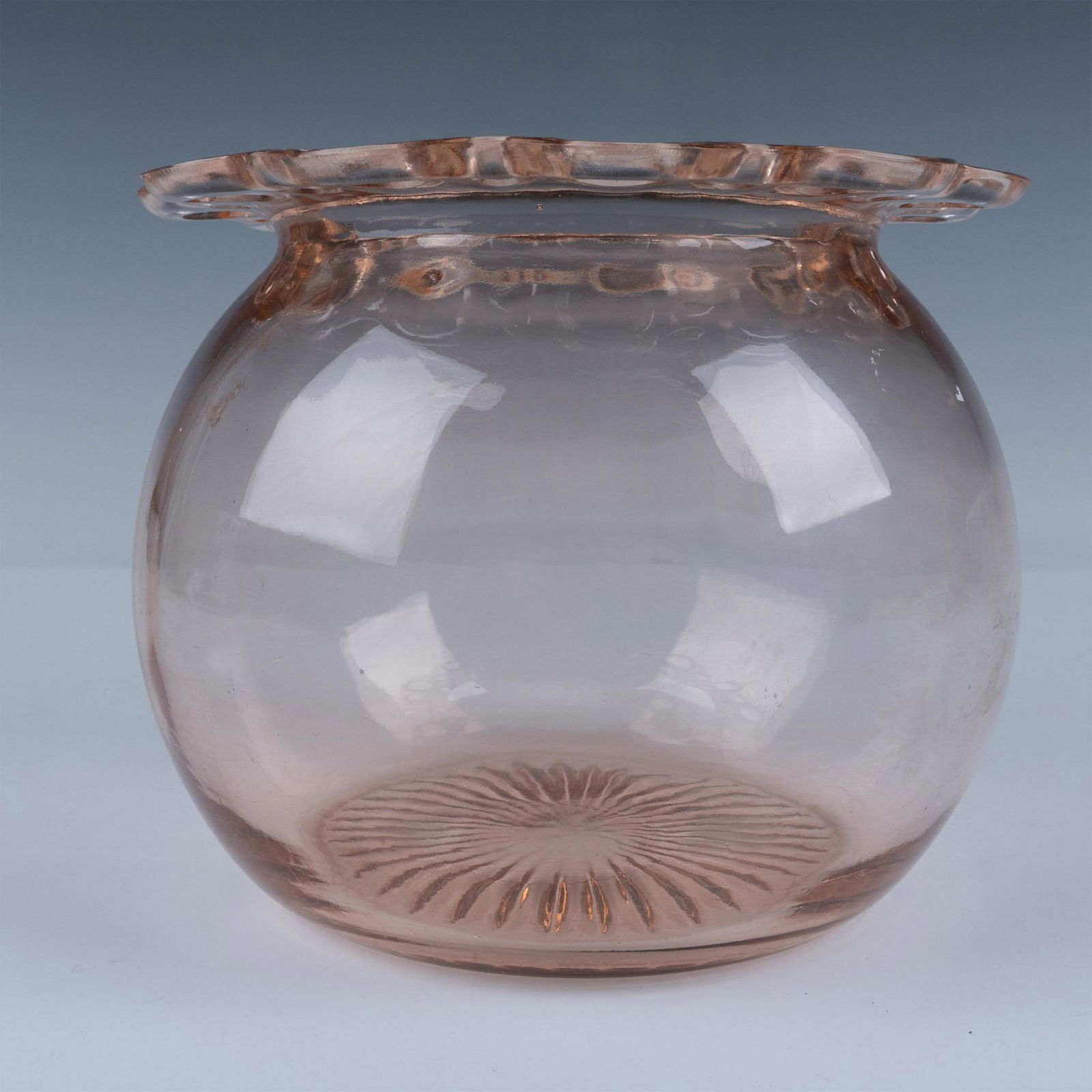 Old Colony Blush Pink Depression Glass Bowl w/ Lace Edge (1 of 4)