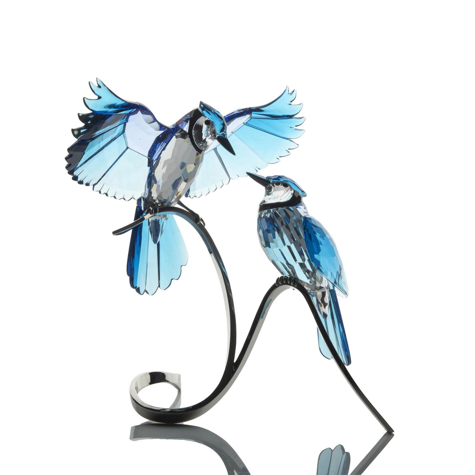 Swarovski Crystal Paradise Birds Sculpture, Blue Jays (1 of 13)