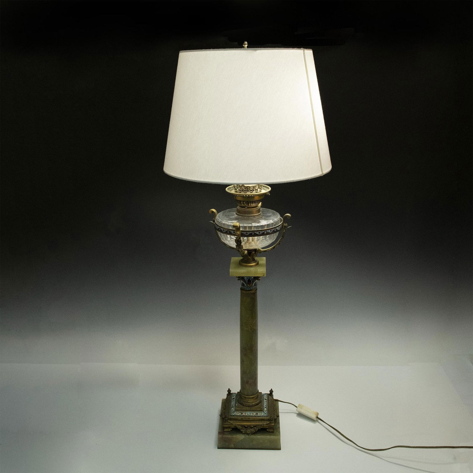 Vintage Green Alabaster Neoclassic Lamp (1 of 7)