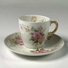 2pc Theodore Haviland Limoges Teacup and Saucer Set