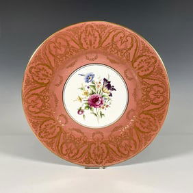 Royal Worcester Dinner Plate, Gilded Floral
