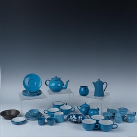 39pc Children's Blue Enamelware Assorted Kitchen Toys