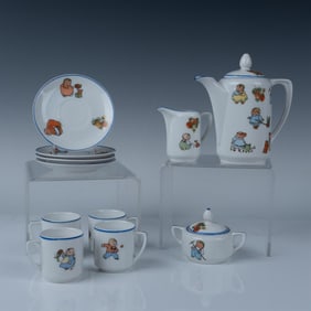 11pc Happifats Porcelain Children's Tea Set for Four