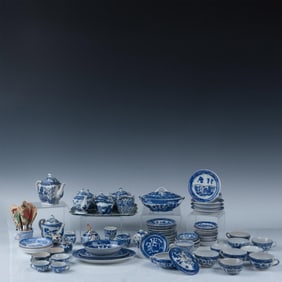 85pc Children's Table Ware Blue Willow