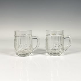 Pair of Squirrel Patterned Children's Glass Mugs