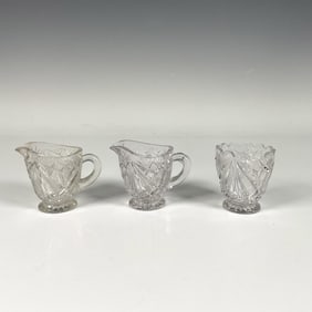 3pc Glass Toy Creamers and Child's Spooner
