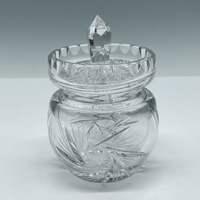 Vintage Cut Crystal Condiment Jar with Cover