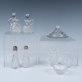 8pc Vintage Pattern Glass Children's Serving Set